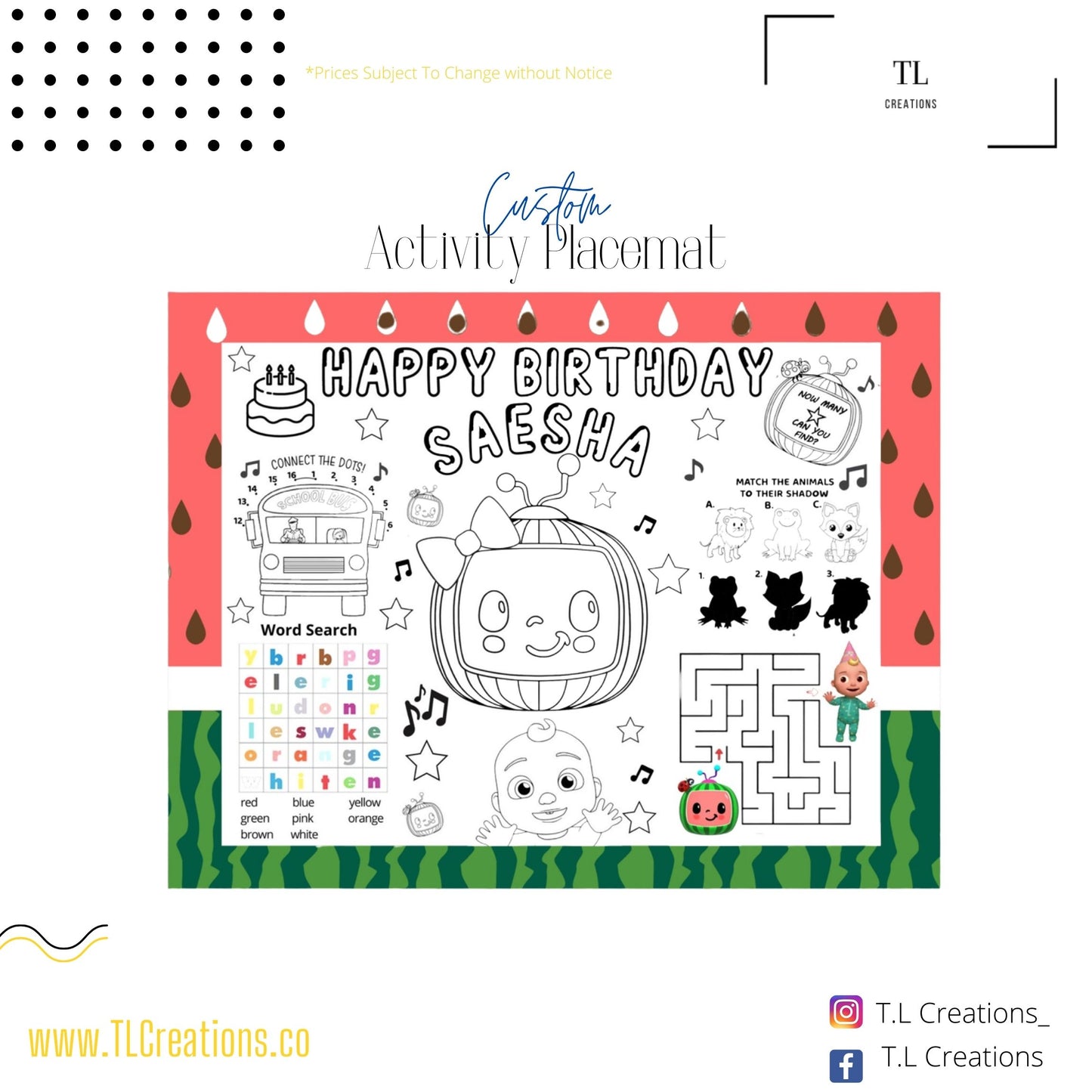 Custom Placemat Design